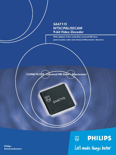 Philips SAA7115 Video Decoder Datasheet - cover page