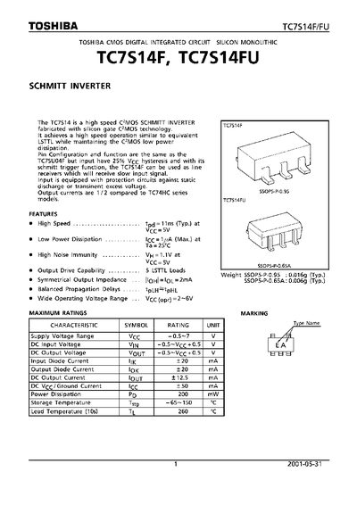 THSHIBA TC7S14F TC7S14FU Manual(1)(1) - cover page