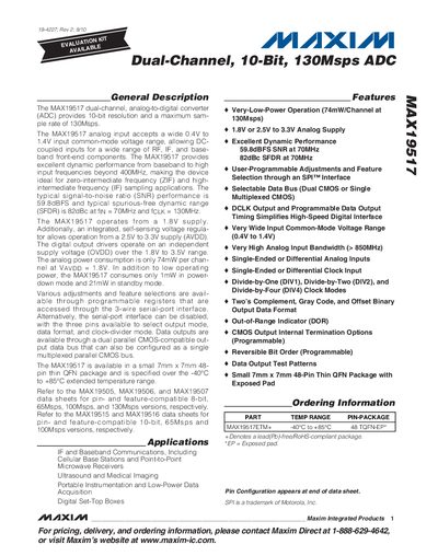 Maxim MAX19517 Datasheet - cover page