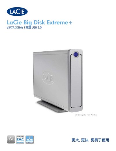 LACIE LaCie Big Disk Extreme+ eSATA 3Gbits I high-speed USB 2.0 Manual