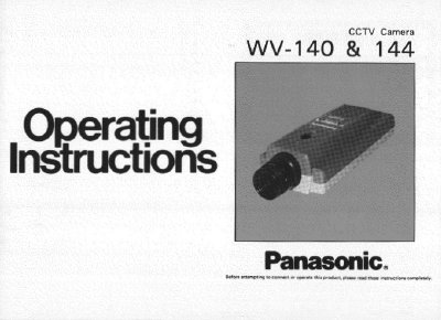 Panasonic WV-140 CCTV Camera User Manual - cover page