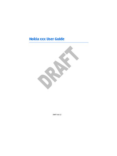 Nokia xxx User Guide - cover page