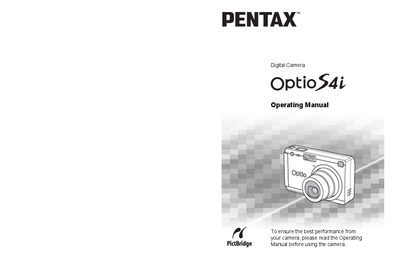 Pentax Optio S4i Digital Camera Operating Manual