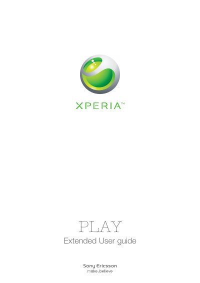 Sony Ericsson PLAY Extended User Guide - cover page