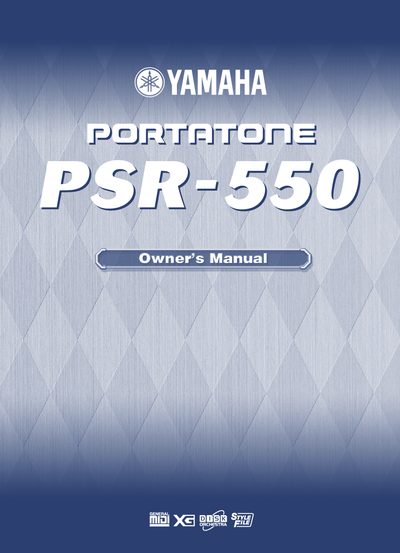 Yamaha PSR-550 Keyboard User Manual - cover page