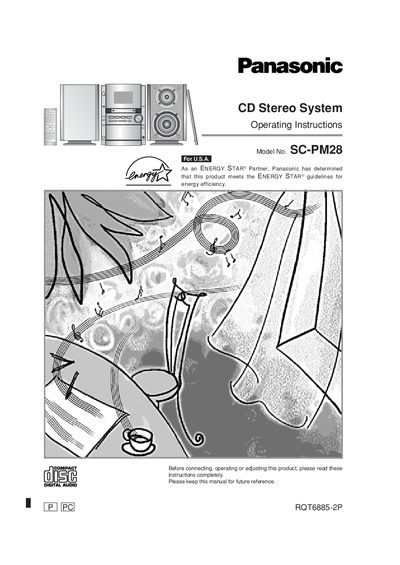 Panasonic SC-PM28 CD Stereo System Operating Instructions - cover page