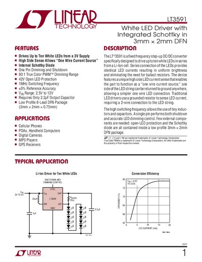 Linear Technology LT3591 Datasheet - cover page