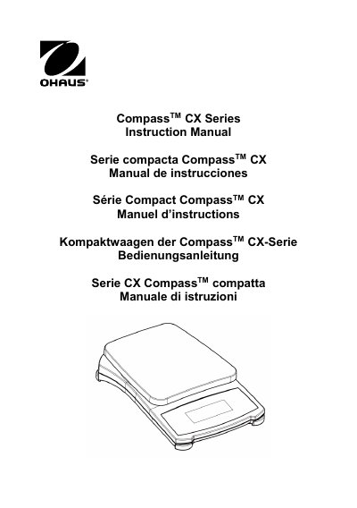 Ohaus CompassTM CX Series Scales Instruction Manual - cover page