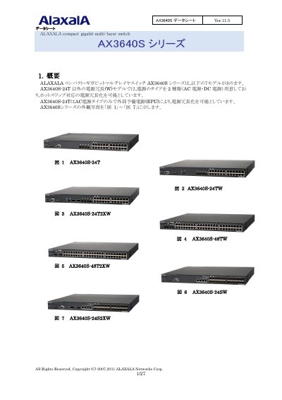 Alaxala AX3640S Series Data Sheet