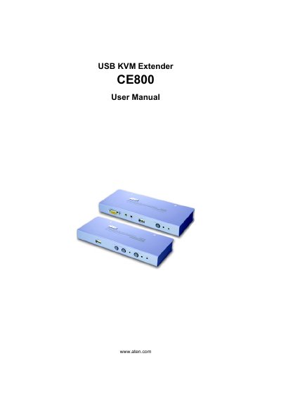 ATEN CE800 USB KVM Extender User Manual - cover page