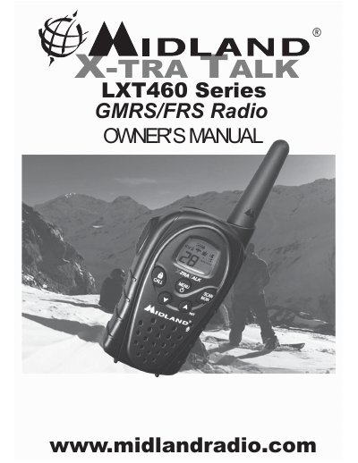Midland LXT460 Series GMRS/FRS Radio Owner's Manual - cover page