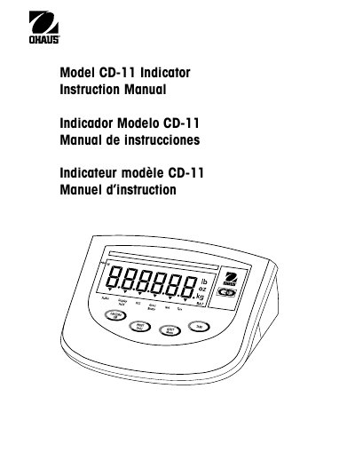 Ohaus CD-11 Indicator User Manual