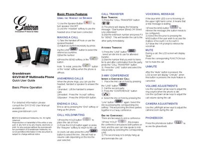 Grandstream GXV3140 IP Multimedia Phone Quick User Guide - cover page
