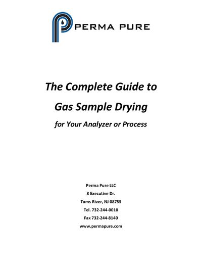 Perma Pure Nafion®-based Gas Sample Dryers Complete Guide - cover page