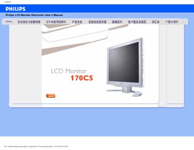 Philips 170C5 LCD Monitor User Manual - cover page