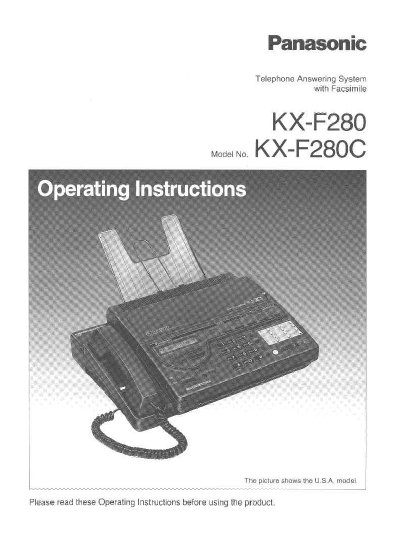 Panasonic KX-F280/KX-F280C Manual - cover page