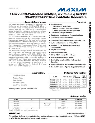 Maxim MAX3280E/MAX3281E/MAX3283E/MAX3284E Datasheet
