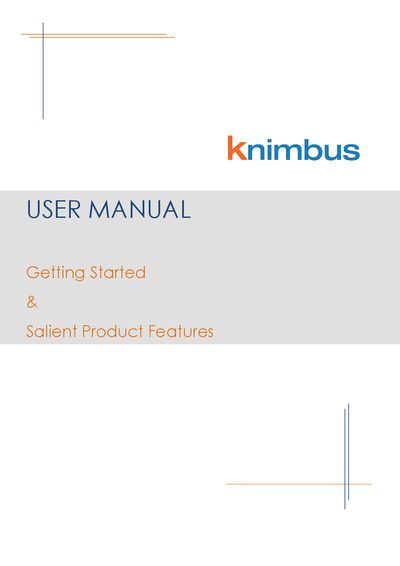 Knimbus Getting Started User Manual - cover page