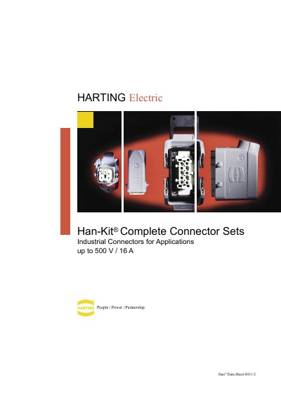 HARTING Han-Kit Complete Connector Sets Data Sheet - cover page