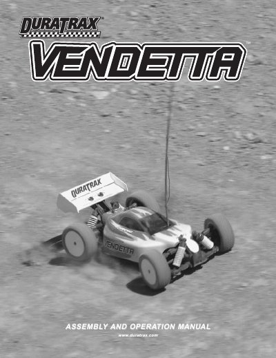 Duratrax Vendetta R/C Buggy Assembly and Operation Manual - cover page