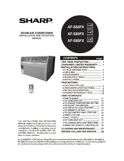 SHARP AF-S85PX S80PX S85PX Manual - cover page