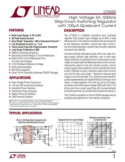 Linear Technology LT3435 Datasheet - cover page
