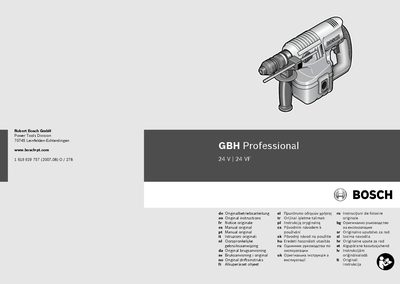 Bosch GBH 24 VF Professional Hammer Drill User Manual - cover page