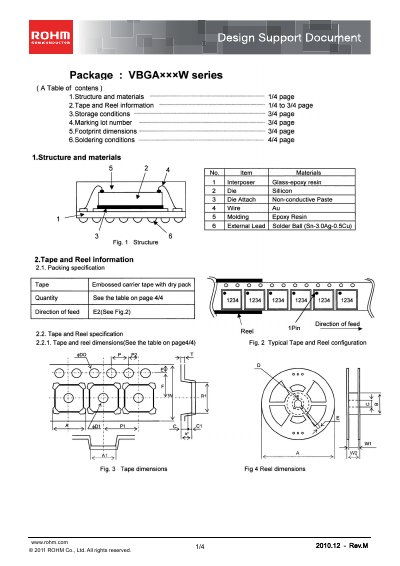 ROHM VBGAxxxW Series Package Design Support Document - cover page