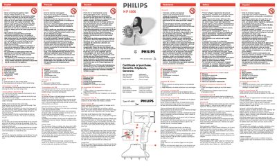 Philips HP 4806 Hair Dryer User Guide - cover page