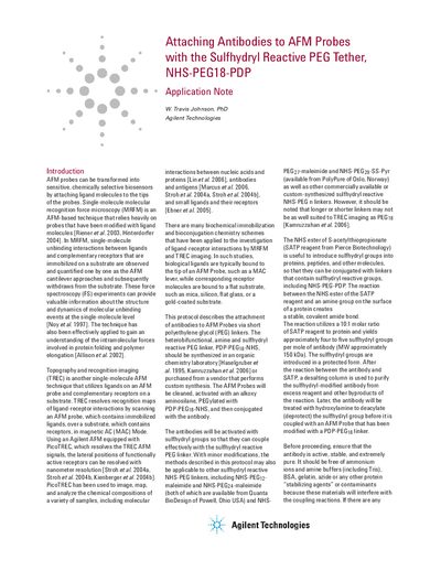 Agilent Type IV AFM Probe Antibody Attachment Application Note - cover page