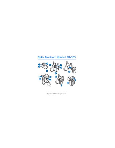 Nokia BH-303 Bluetooth Headset User Manual - cover page