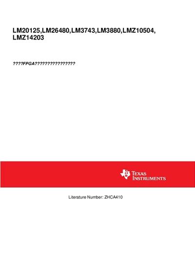 National Semiconductor LM20125, LM26480, LM3743, LM3880, LMZ10504, LMZ14203 Power Supply Design Guide - cover page