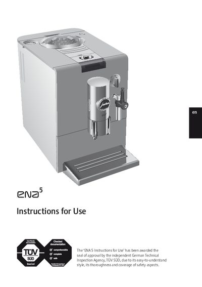 JURA ENA5 User Manual - cover page
