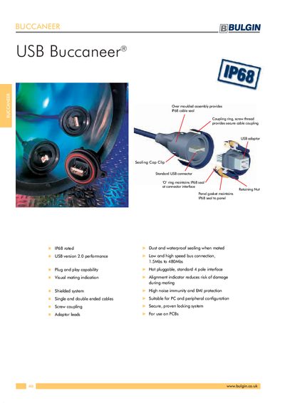 Bulgin USB Buccaneer IP68 Datasheet - cover page