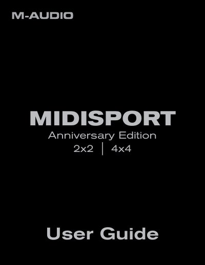 M-Audio MIDISPORT Anniversary Edition 2x2 | 4x4 User Guide - cover page