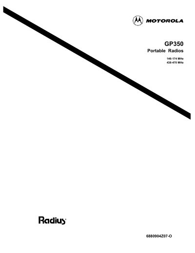 Motorola GP350 Service Manual - cover page