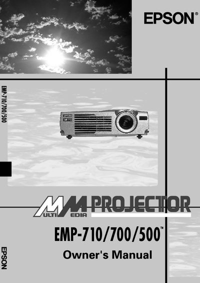 Epson EMP-710/700/500 Projector Owner's Manual - cover page