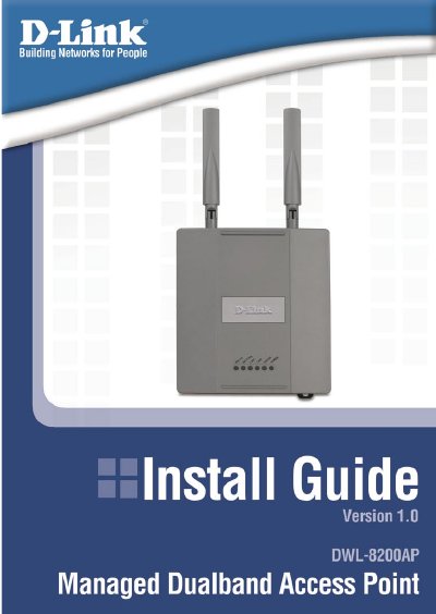 D-Link DWL-8200AP Wireless Access Point Installation Guide - cover page