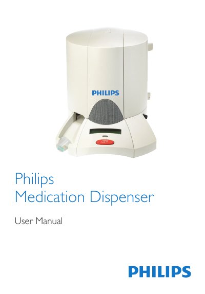Philips Medication Dispenser User Manual - cover page