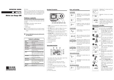 Hanna Instruments HI 96707 Nitrite Low Range ISM Instruction Manual - cover page