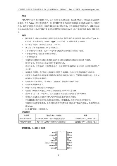 ZLG P87LPC759 Microcontroller User Manual
