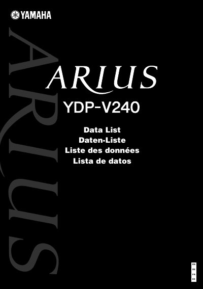Yamaha YDP-V240 Digital Piano MIDI Implementation Chart - cover page