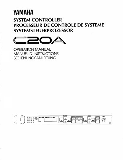 Yamaha C20A System Controller Operation Manual - cover page