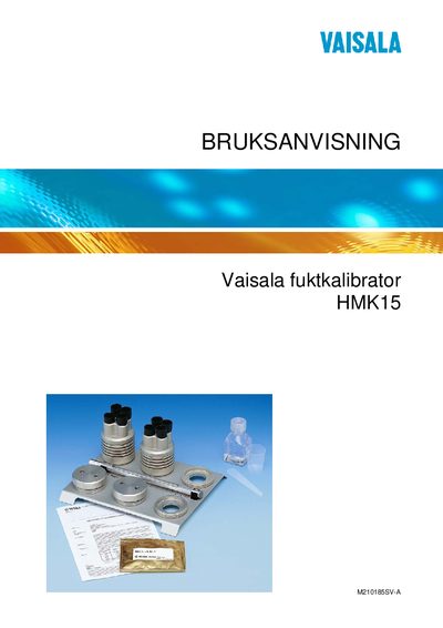 Vaisala HMK15 Humidity Calibrator User Manual - cover page