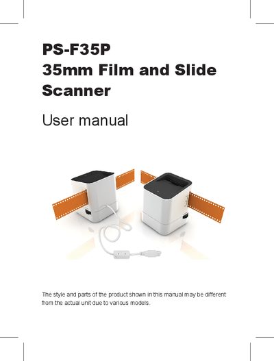 PS-F35P 35mm Film and Slide Scanner User Manual - cover page