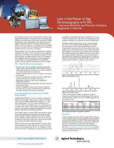 Agilent RTL Software Product Leaflet - cover page