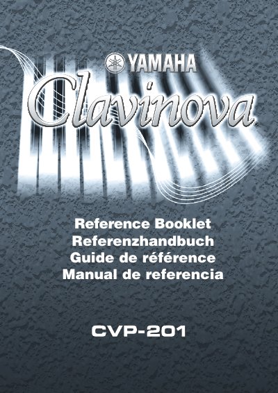 Yamaha CVP-201 Reference Booklet