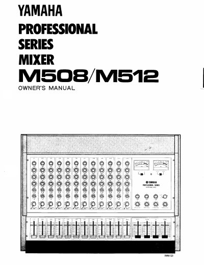 Yamaha M508/M512 Mixer Owner's Manual - cover page