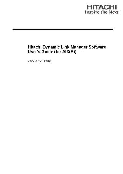 Hitachi Dynamic Link Manager User's Guide - cover page