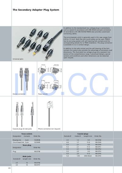 FRIWO Universal Jacks Device Connector Product Leaflet